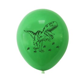Dinosaur Party Latex Balloons, Green and Yellow, Pack of 12