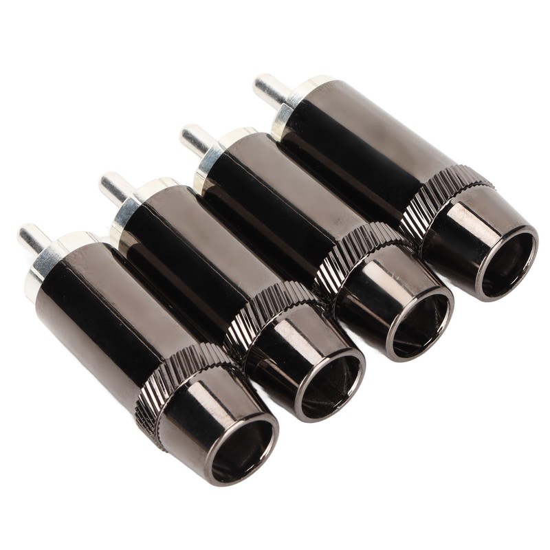 4pcs RCA Sound Plug Silver Plated RCA Male Plug Connector