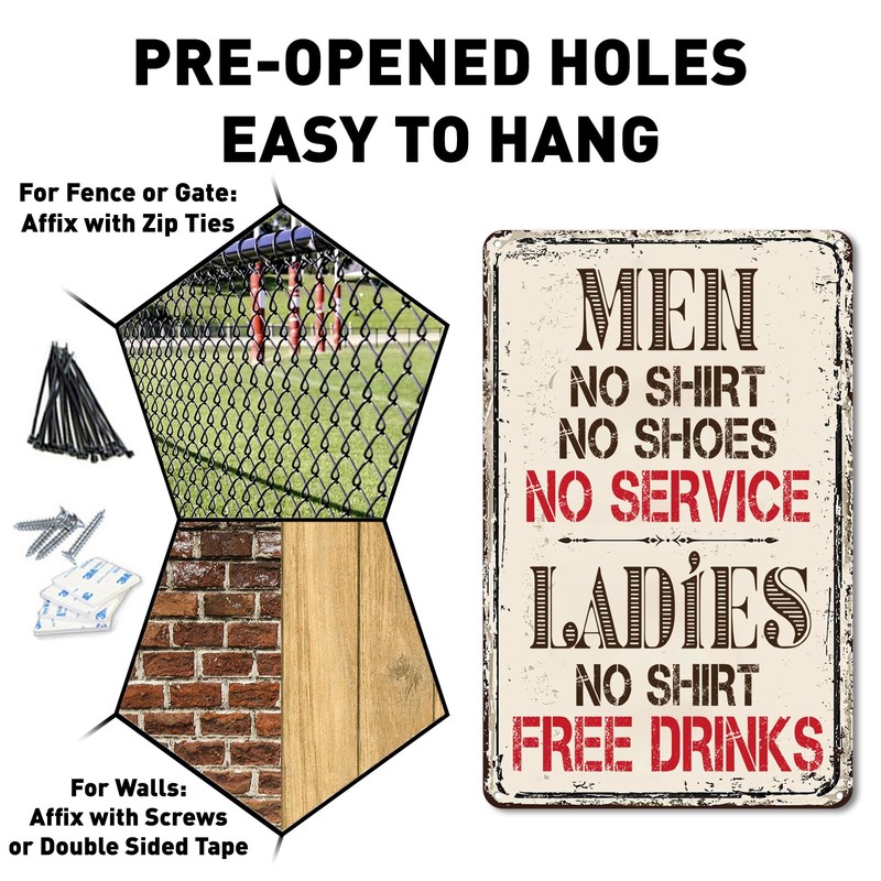QYAYIK Tin Bar Sign 12 x 8 Inch - Men,