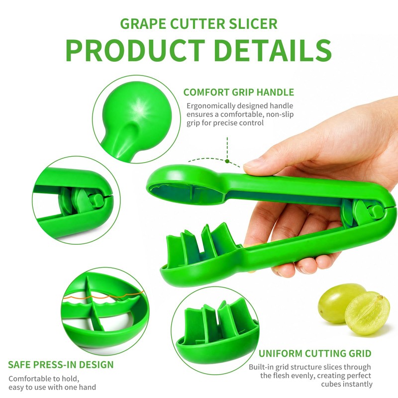 2Pcs Grape Cutter Tool,Kitchen Fruit Cutter Slicer Grape Strawberry Cherry