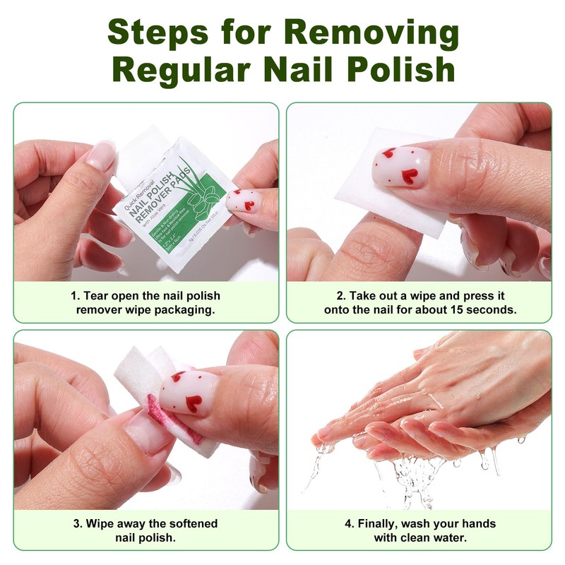 Nail Polish Remover Pads 200PCS with Aloe Oil & Nail