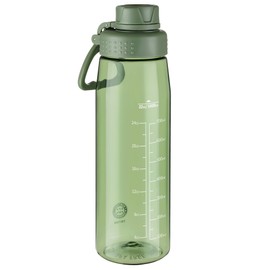 Edmyre Water Bottle 32oz, clear water bottle with Spout Lid and Carry Handle, Reusable, Tritan, BPA Free, Hiking Water Bottle Suitable for Travel, Outdoors, Gym, Travel, Home, School (Army Green)