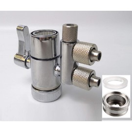 Realgoal Two Way 3/8" Brass Diverter Valve Chrome for Water Filters Water Prufiers and More