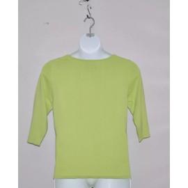 Linea by Louis Dell'Olio Square Neck Short Sleeve Sweater Size S Lime