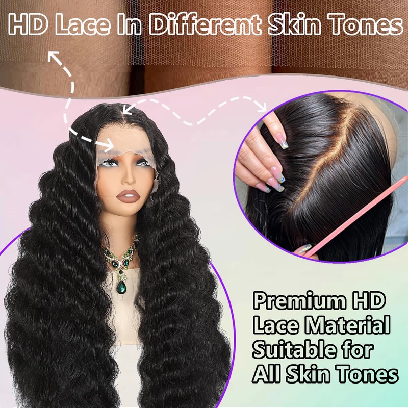 VIPPRETTY 13X6 HD Lace Front Wig,30Inch Glueless Loose Deep Wave