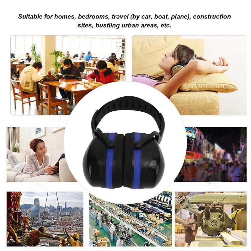 Hearing Protection Ear Muffs 24dB NRR Safety Black Blue Noise