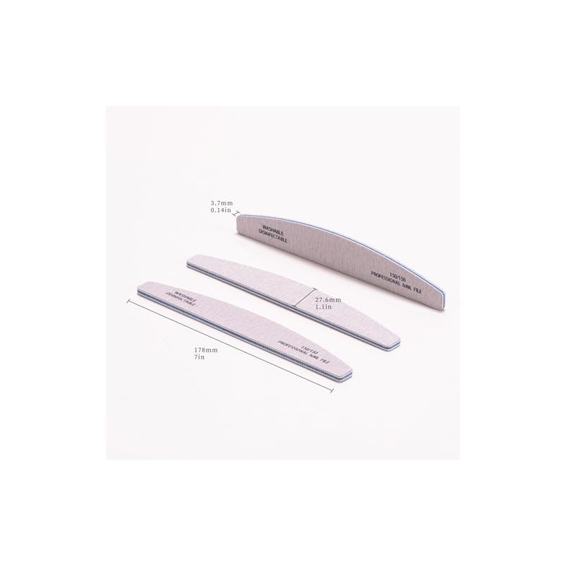 6 limas de uñas de doble cara 80/100/150/180/240 grano manicura