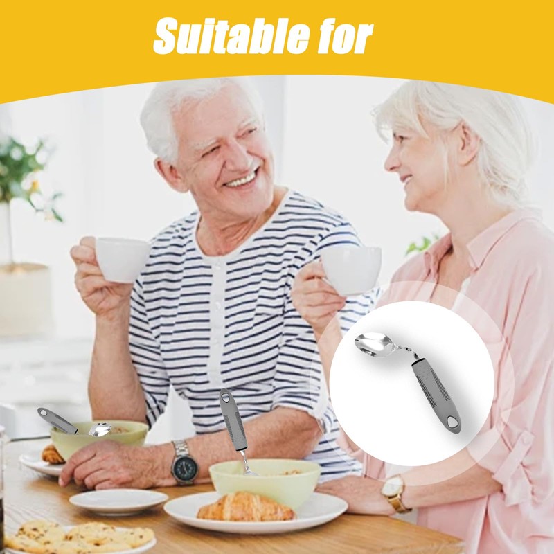 Landrain Parkinson Cutlery with Thick Plastic Handles (Grey) Pack of