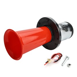 Air Horn Antique Ahooga Vintage Classic Old Style School Chrome 12V 110DB Car Air Horn (Red)