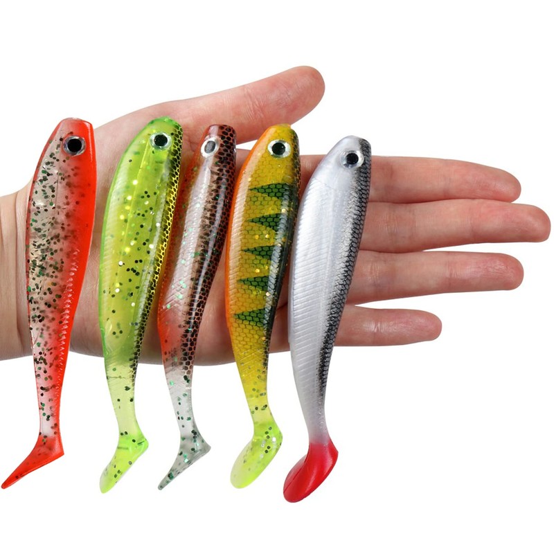 Rubber Fish Set with Glow Stick/Attractant/Rattle Channel 12 cm 20x