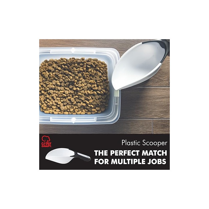 Chef Craft Plastic Scoop, White