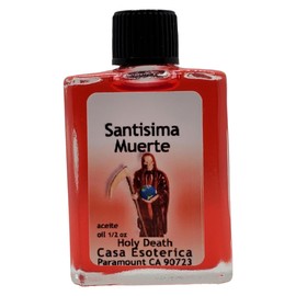 Holy Death - Red (Santisima Muerte Aceite) Spiritual Anointing Oil by CASA ESOTERICA MAGICK SPACE - for Protection & Blessing-0.5 FL OZ (1PACK)