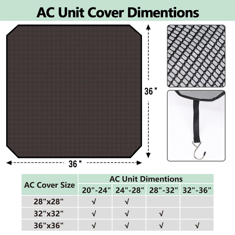 MAXTBEE Air Conditioner Cover for Outside, AC Unit Covers Top