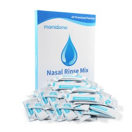 mamidomo 2.7g 60 Nasal Rinse Packets, Neti Pot Salt Packets, Individually Wrapped Packets for Saline Packets, Nasal Rinse Salt Packets, Allergy Relief Saline Solution for Neti Pots, Sinus Relief