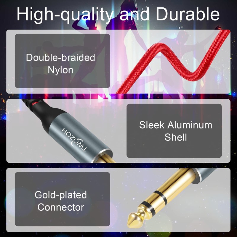 Twozoh Jack Cable 6.3 3 m Braided Guitar Cable 6.35