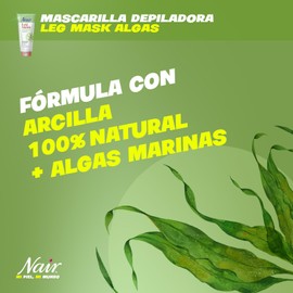 NAIR 20505788 Crema Depiladora Suave Leg Mask Exfoliante Arcillaalgas Marinas 8 oz