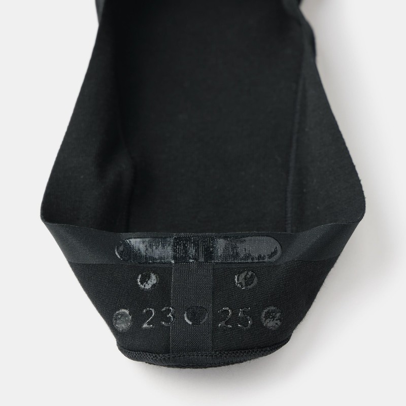 MUJI Women's Seamless Toe Shallow Footcover (Non-Skid Heel), Black