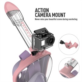 G2RISE SN01 Full Face Snorkel Mask with Detachable Snorkeling Mount, Anti-Fog and Foldable Design for Adults Kids