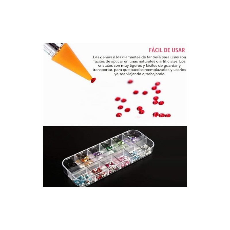 HASTHIP® Kit de Arte de Uñas con Diamantes Imitación Multicolor,Herramientas