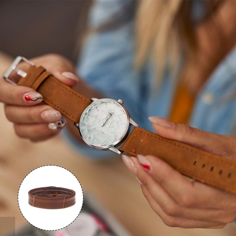 SUPERFINDINGS 14Pcs 7 Sizes Leather Watch Band Keeper Watch Band