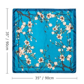 DRESHOW 4 Pack 35” Pañuelos Satén Cuadrados Grandes Pelo Accesorios Seda de Playa Estampado Clásico para Mujer