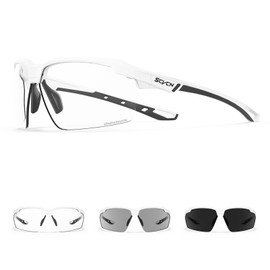 SCVCN Photochromatic Photochromic Cycling Glasses Sports Sunglasses for Men Women UV400 Protection MTB Cycling Glasses Running Driving Tennis Softball Fishing Baseball Triathlon 05