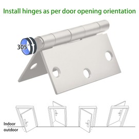 6 Pack White Door Hinges, 3.5 x 3.5 Inch White Hinges for Interior Doors 3 1/2 Inch Hinges for Residential Doors, Square Corners Interior Door Hinges for Standard Flat/Bedroom