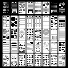 36 Pack Journal Stencils Planner Stencils 4 x 7 Inch DIY Drawing Template for Journaling Scrapbook Notebook Diary Cards Decorations Journal Supplies Accessories