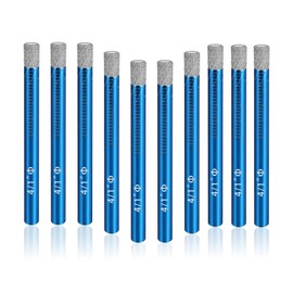 10pcs（1/4" 6mm） Diamond Drill Bits Set,for Versatile Ceramic Drill bit Granite, Hard Tiles Marble, Masonry, Concrete, Glass, Dry Precise Drilling