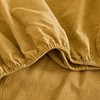 Eikei Washed Cotton Chambray Fitted Sheet Set Solid Color Casual