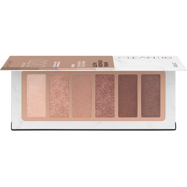 Catrice Clean ID Mineral Eyeshadow Palette, No. 020 Medium, Multicoloured, 6 Nude Tones, Long-Lasting, Shimmering, Metallic, Matte, Vegan, Nano Particulate Free (6g)
