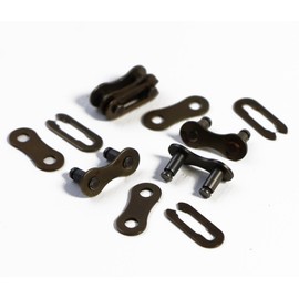 Hyamass 4 Pairs Bicycle Missing Link Single/1 Speed Chain Reusable Steel Bike Chain Link（Brown）