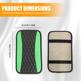 Lyxheth Car Center Console Cover, Car Armrest Cover, Universal Leather Waterproof Armrest Seat Box Cover Protector, Comfortable Car Decor Accessories Arm Rest Cover Pad for Most Cars (Green)