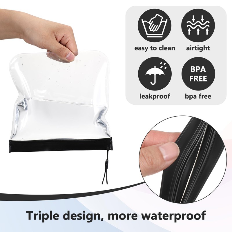 2Pcs Clear Toiletry Bag, TSA Approved Toiletry Bag Reusable Quart