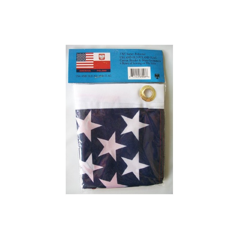 USA and Poland Flag - 3" x 5" Polyester