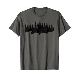 Steelhead Fishing - Forest Treeline Trout Fisherman T-Shirt