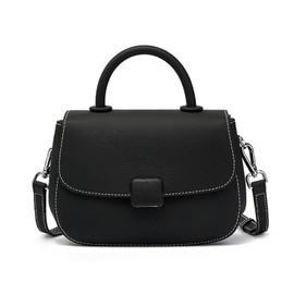 MFFOR Women's Shoulder Bag, Genuine Leather, 2-Way Handbag, Crossbody Bag, Mini Shoulder Bag, Lightweight, Compact, Casual, Simple, Stylish, Cross-Handheld, Popular, Commuting to Work, Black