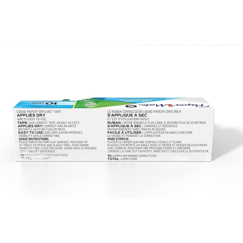 Liquid Paper Dryline Correction Tape, 1/5 inch by 472-inch, 10-Pack