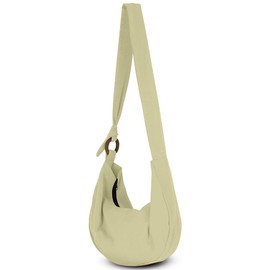 YOUR COZY Women's Crossbody Handbags Hippie bag Boho Hobo Bags for Women Shoulder Sling Bag Hippie Tote Bag Handmade Cotton Hippie Purse with Adjustable Strap (Cream)