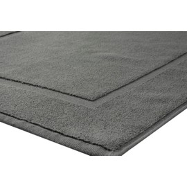 PandaHome Cotton Bath Mat Set, 2 Piece Bath Mat, 100% Cotton Shower Mat Quick Drying Soft Absorbent 1000 g/m² (Anthracite)