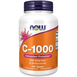NOW Foods Supplements, Vitamin C-1,000 with Rose Hips & Bioflavonoids, Antioxidant Protection*, 100 Tablets