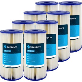 SpiroPure SP-S1-BB 10x4.5 20 Micron Pleated Cellulose Sediment Water Filter Cartridge S1-BB 155405-43 (Case of 8)