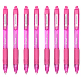 Zebra Z-Grip Smooth Retractable Ballpoint Pen - 1.0mm Nib - Pink - Pack of 8