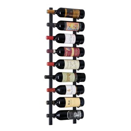 Wine Enthusiast N'FINITY 9 Bottle Wall Mounted Metal Wine Rack – Label Forward Wine Rack with Easy Installation - 3' Tall, 1 Column Deep (Black)