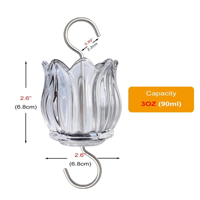 Glass Ant Moat for Hummingbird Feeder - 3 OZ Tulip