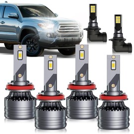 BNXXL SKIN for Toyota Tacoma 2016-2023 LED Lights Bulbs Combo, H8/H9/H11 6pcs Super Bright 6000K White High & Low Beam and Fog Lights LED Blubs