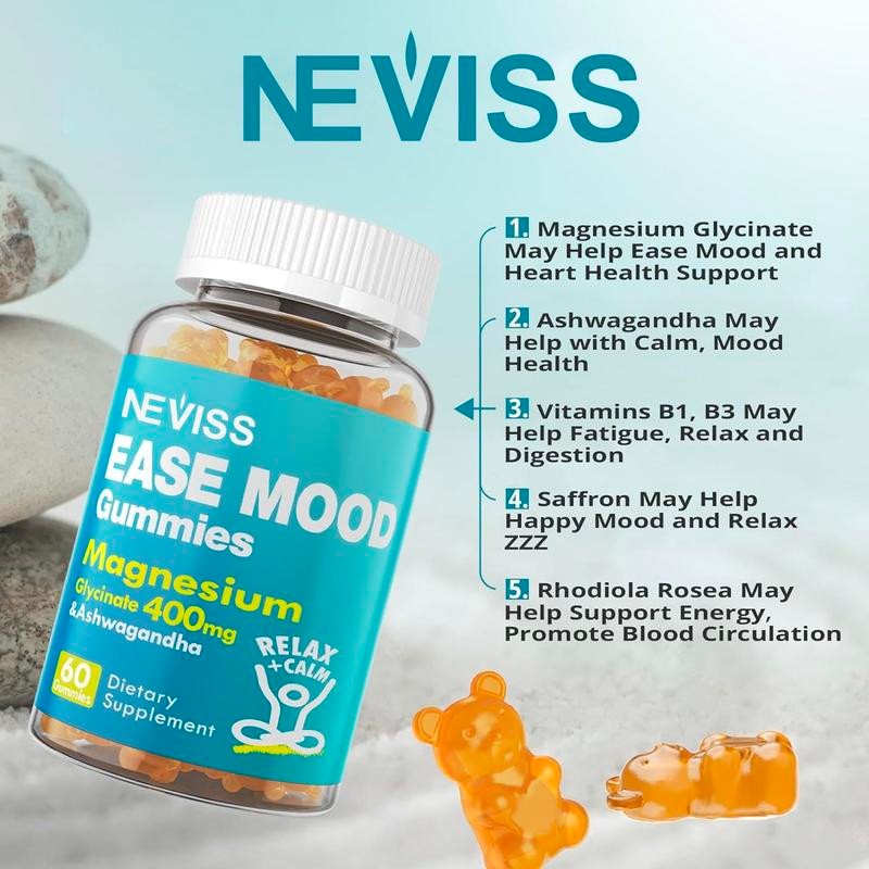 Premium Magnesium Glycinate Gummies 400mg - Sugar-Free, Perfect for Elderly,