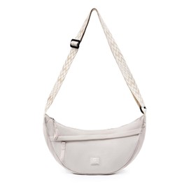 Pomelo Best Nylon Crescent Crossbody Bag for Women and Men, Lightweight Dumpling Bag with Adjustable Strap, Half Moon Shoulder Bags for Travel Sport Hiking Daily