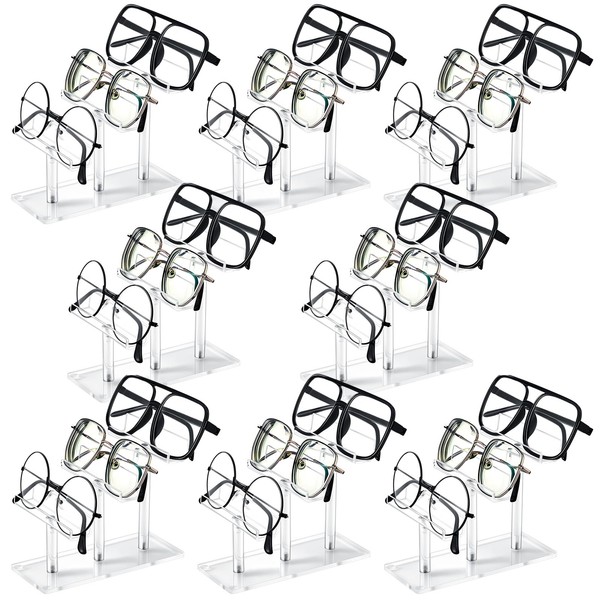 Ripeng 8 Pcs 3 Tier Acrylic Eyeglasses Sunglasses Rack Clear