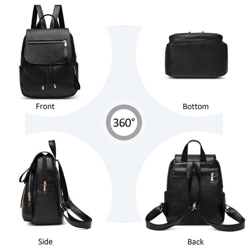 DIRRONA Women's Backpacks Casual Daypacks Anti-Theft Ladies Rucksack Waterproof PU